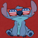Men's Lilo & Stitch American Flag Sunglasses Stitch  Adult T-Shirt