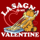 Men's Garfield Lasagna is My Valentine  Adult T-Shirt