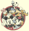 Men's Mickey & Friends Retro Group Shot  Adult T-Shirt