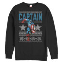 Men's Marvel Ugly Christmas Captain America Star  Adult Sweatshirt