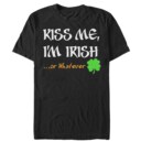Men's Lost Gods Kiss Me I'm Irish or Whatever  Adult T-Shirt