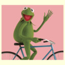 Men's The Muppets Kermit Bike Wave  Adult T-Shirt