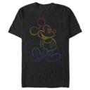 Men's Mickey & Friends Rainbow Mickey Mouse Outline  Adult T-Shirt