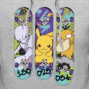 Men's Pokemon Mewtwo, Pikachu, and Psyduck Skateboard Decks  Adult Pull Over Hoodie