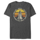 Men's NASA Rocket Ship Sunset Circle Logo  Adult T-Shirt