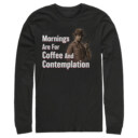 Men's Stranger Things Hopper Coffee and Contemplation  Adult Long Sleeve Shirt