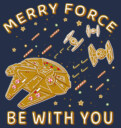 Men's Star Wars Merry Force Gingerbread Millennium Falcon  Adult T-Shirt