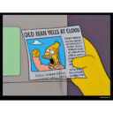 Men's The Simpsons Old Man Yells  Adult Sweatshirt