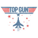 Men's Top Gun Fighter Jet and Stars Logo  Adult T-Shirt