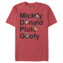Men's Mickey & Friends Mickey Mouse Best Friend Names  Adult T-Shirt