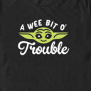 Men's Star Wars: The Mandalorian St. Patrick's Day Grogu A Wee Bit O' Trouble  Adult T-Shirt