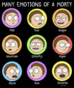 Men's Rick And Morty Many Emotions of a Morty  Adult T-Shirt