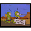 Men's The Simpsons Earth Capital  Adult Long Sleeve Shirt