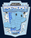 Men's Pokemon Squirtle Metallic Badge  Adult Long Sleeve Shirt
