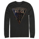 Men's Stranger Things Hawkins Police Rat Crest  Adult Long Sleeve Shirt