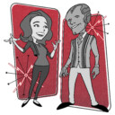 Men's Marvel WandaVision Animated Retro Couple  Adult T-Shirt