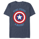 Men's Marvel Avengers Captain America Stars Stripes & Bravery  Adult T-Shirt