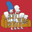 Men's The Simpsons Skeleton Family Couch  Adult T-Shirt