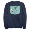 Men's Pokemon Bulbasaur Wink Face  Adult Sweatshirt