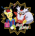 Men's Pokemon Christmas Pikachu and Delibird Happy Holidays  Adult T-Shirt