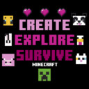 Men's Minecraft Create Explore Survive Animals  Adult T-Shirt