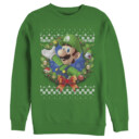 Men's Nintendo Christmas Luigi Wreath  Adult Sweatshirt