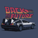 Men's Back to the Future DeLorean Cartoon  Adult T-Shirt