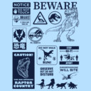 Men's Jurassic World: Dominion Beware Dinosaur Message Collage  Adult T-Shirt