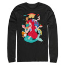 Men's Disney Princesses Cartoon Profile  Adult Long Sleeve Shirt