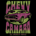 Men's General Motors Retro Pink and Green Chevy Camaro  Adult Pull Over Hoodie