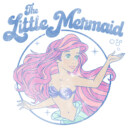 Men's The Little Mermaid Distressed Title and Ariel  Adult Baseball Tee