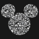 Men's Mickey & Friends Filled With Faces  Adult Long Sleeve Shirt