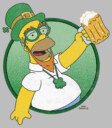 Men's The Simpsons St. Patrick's Day Leprechaun Homer  Adult T-Shirt