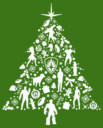 Men's Guardians of the Galaxy Holiday Special Silhouettes Christmas Tree  Adult T-Shirt