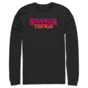 Men's Stranger Things Pink Logo  Adult Long Sleeve Shirt