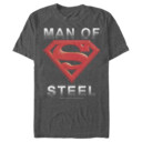 Men's Superman Man of Steel Beveled Logo  Adult T-Shirt