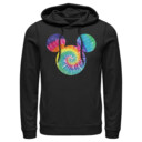 Men's Mickey & Friends Rainbow Tie-Dye Mickey Mouse Logo  Adult Pull Over Hoodie