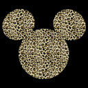 Men's Mickey & Friends Cheetah Print Mickey Mouse Logo  Adult Long Sleeve Shirt