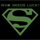 Men's Superman St. Patrick's Day Who Needs Luck?  Adult T-Shirt