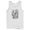 Men's Pirates of the Caribbean: Curse of the Black Pearl Jack Sparrow Distressed Skull Poster  Adult Tank Top