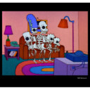 Men's The Simpsons Skeleton Family Inside House  Adult T-Shirt