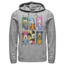 Men's Mickey & Friends Colorful Character Panels  Adult Pull Over Hoodie