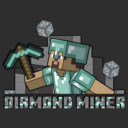 Men's Minecraft Diamond Miner  Adult T-Shirt