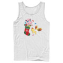 Men's Pokemon Christmas Jigglypuff and Fennekin Stocking  Adult Tank Top