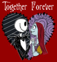 Men's The Nightmare Before Christmas Jack and Sally Together Forever  Adult T-Shirt