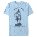 Men's Yellowstone Blue John Dutton Riding Horse on Ranch  Adult T-Shirt