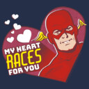 Men's The Flash Valentine's Day My Heart Races for You  Adult T-Shirt