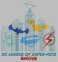 Men's DC League of Super-Pets Metropolis Skyline Outline  Adult T-Shirt