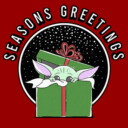 Men's Star Wars: The Mandalorian Christmas Grogu Seasons Greetings  Adult T-Shirt