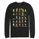 Men's Nintendo Super Mario Bros Character Guide  Adult Long Sleeve Shirt